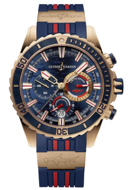 Review Best Ulysse Nardin Diver Chronograph 1502-151LE-3/93-HAMMER watches sale
